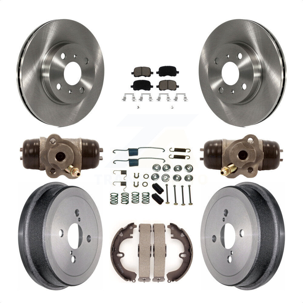 Front Rear Disc Brake Rotors Ceramic Pads And Drum Kit (9Pc) For Toyota Corolla Non-ABS K8C-102834 by Transit Auto