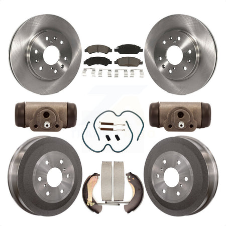 Front Rear Disc Brake Rotors Ceramic Pads And Drum Kit (9Pc) For 2009-2009 Chevrolet Silverado 1500 GMC Sierra Except Vehicles Using Hold Down Pins With 7000 Lb GVW K8C-102855 by Transit Auto