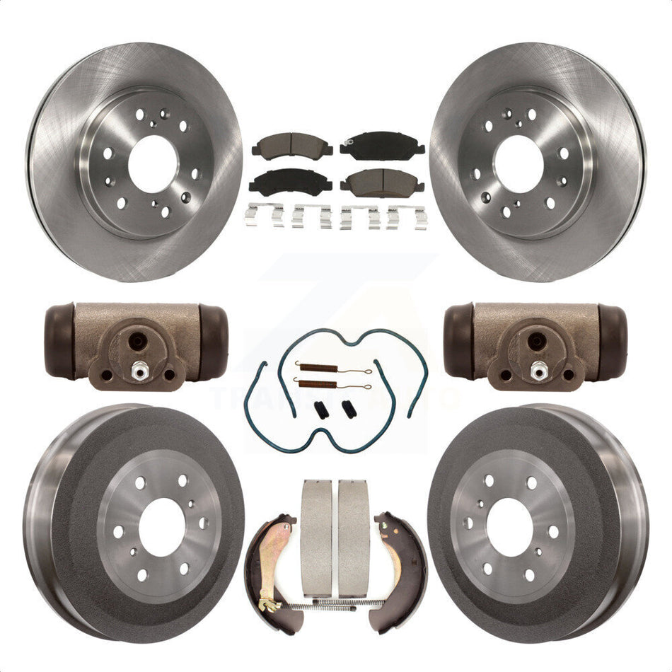 Front Rear Disc Brake Rotors Ceramic Pads And Drum Kit (9Pc) For 2009-2009 Chevrolet Silverado 1500 GMC Sierra Except Vehicles Using Hold Down Pins With 7000 Lb GVW K8C-102855 by Transit Auto