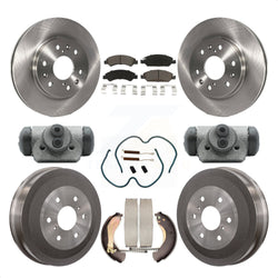 Front Rear Disc Brake Rotors Ceramic Pads And Drum Kit (9Pc) For 2009-2009 Chevrolet Silverado 1500 GMC Sierra Except Vehicles Using Hold Down Pins With 6400 Lb GVW K8C-102856
