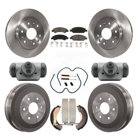 Front Rear Disc Brake Rotors Ceramic Pads And Drum Kit (9Pc) For 2009-2009 Chevrolet Silverado 1500 GMC Sierra Except Vehicles Using Hold Down Pins With 6400 Lb GVW K8C-102856 by Transit Auto