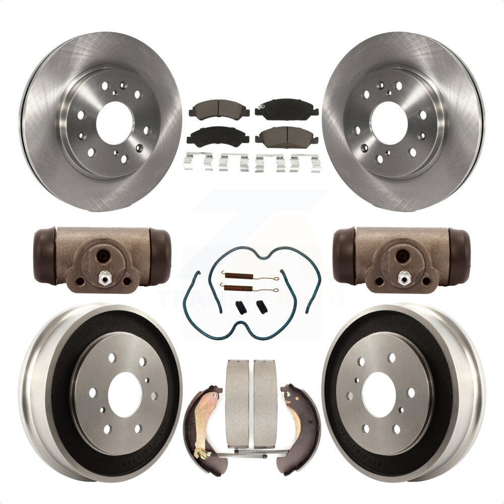 Front Rear Disc Brake Rotors Ceramic Pads And Drum Kit (9Pc) For Chevrolet Silverado 1500 GMC Sierra Classic K8C-102859 by Transit Auto