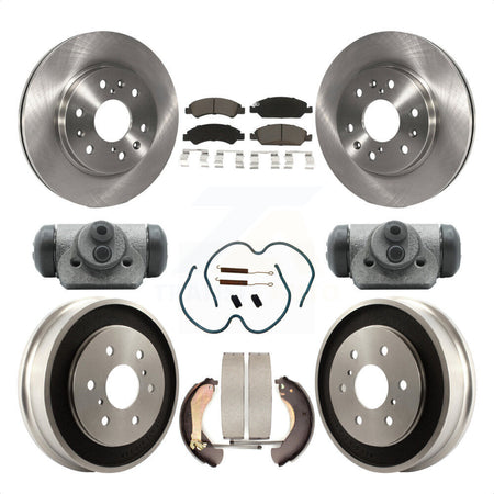 Front Rear Disc Brake Rotors Ceramic Pads And Drum Kit (9Pc) For Chevrolet Silverado 1500 GMC Sierra Classic K8C-102860 by Transit Auto