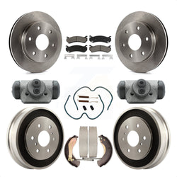 Front Rear Disc Brake Rotors Ceramic Pads And Drum Kit (9Pc) For Chevrolet Silverado 1500 GMC Sierra Classic With 6400 Lb GVW K8C-102862