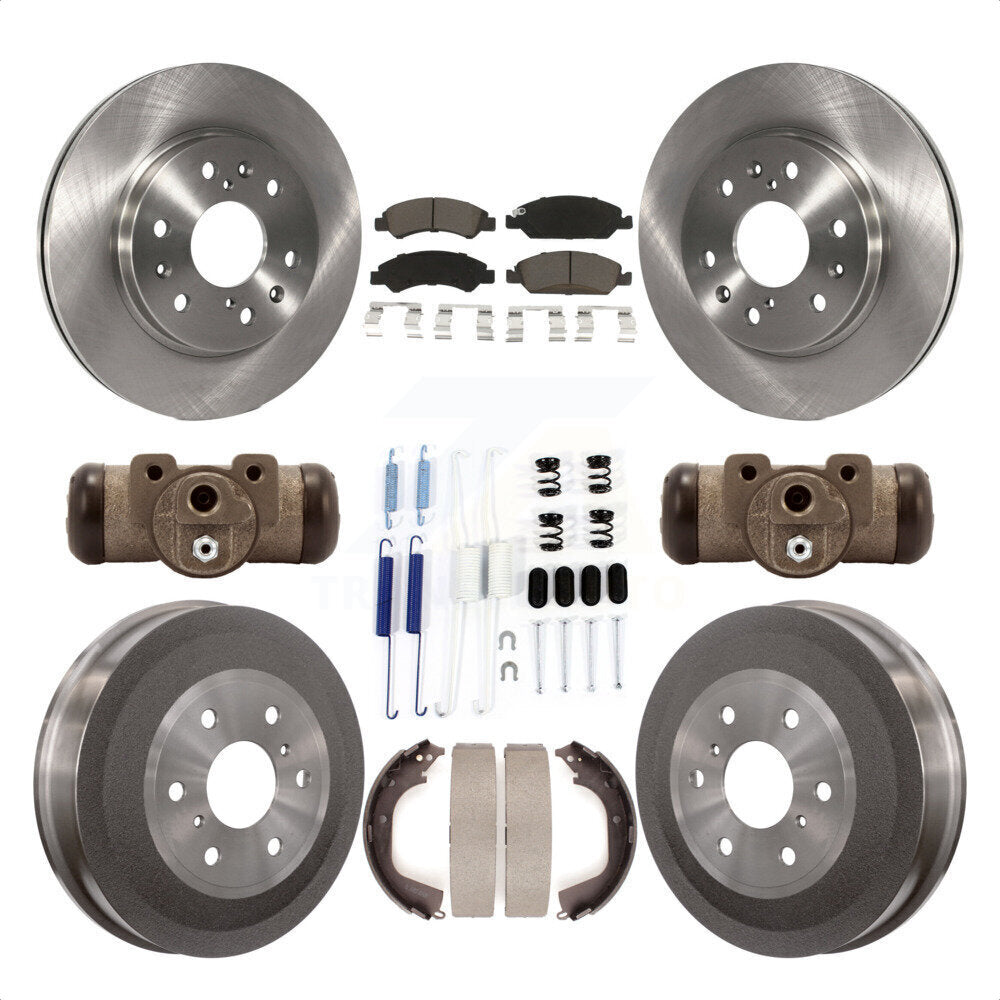 Front Rear Disc Brake Rotors Ceramic Pads And Drum Kit (9Pc) For Chevrolet Silverado 1500 GMC Sierra With 6400 Lb GVW K8C-102863 by Transit Auto