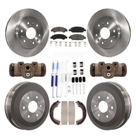 Front Rear Disc Brake Rotors Ceramic Pads And Drum Kit (9Pc) For Chevrolet Silverado 1500 GMC Sierra With 6400 Lb GVW K8C-102863 by Transit Auto