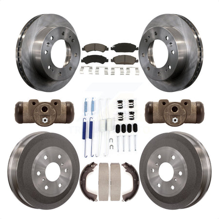 Front Rear Disc Brake Rotors Ceramic Pads And Drum Kit (9Pc) For 2011 Chevrolet Silverado 1500 Hybrid With 6400 Lb GVW K8C-102865 by Transit Auto