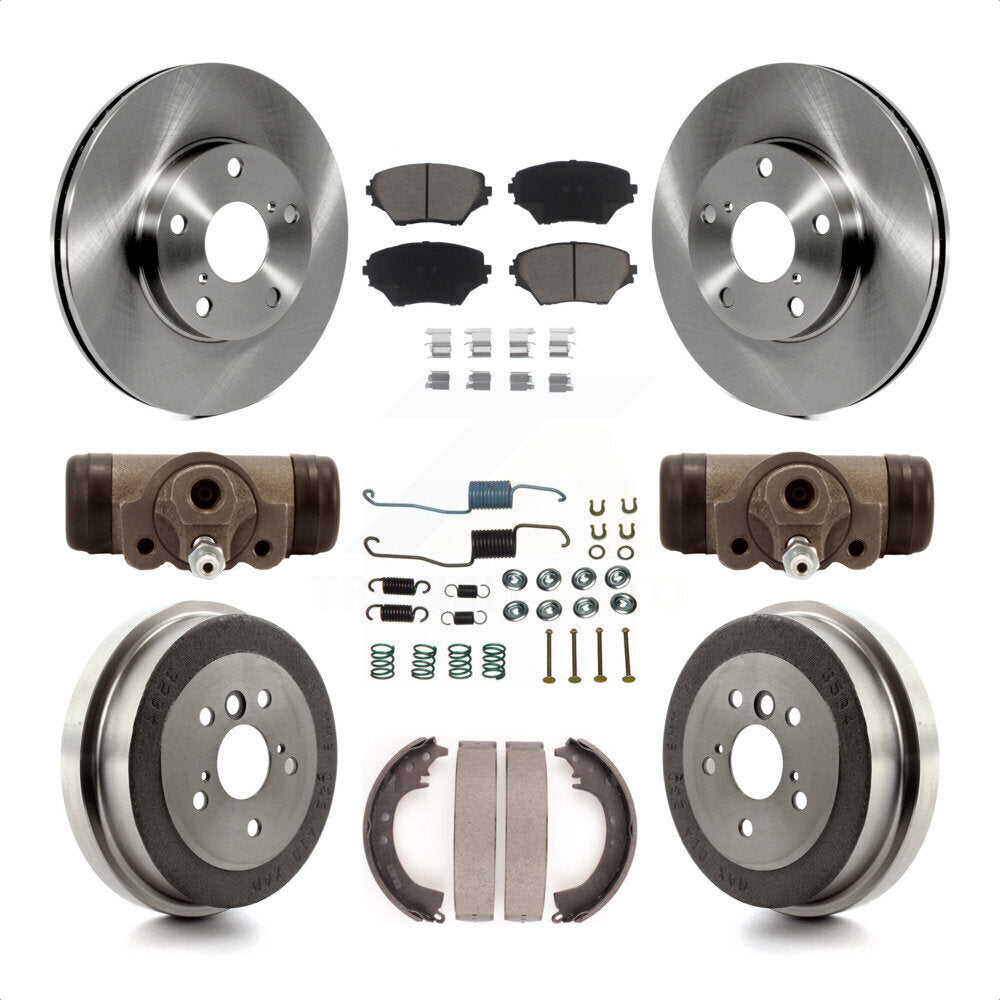 Front Rear Disc Brake Rotors Ceramic Pads And Drum Kit (9Pc) For 2002 Toyota RAV4 GAS engine K8C-102873 by Transit Auto