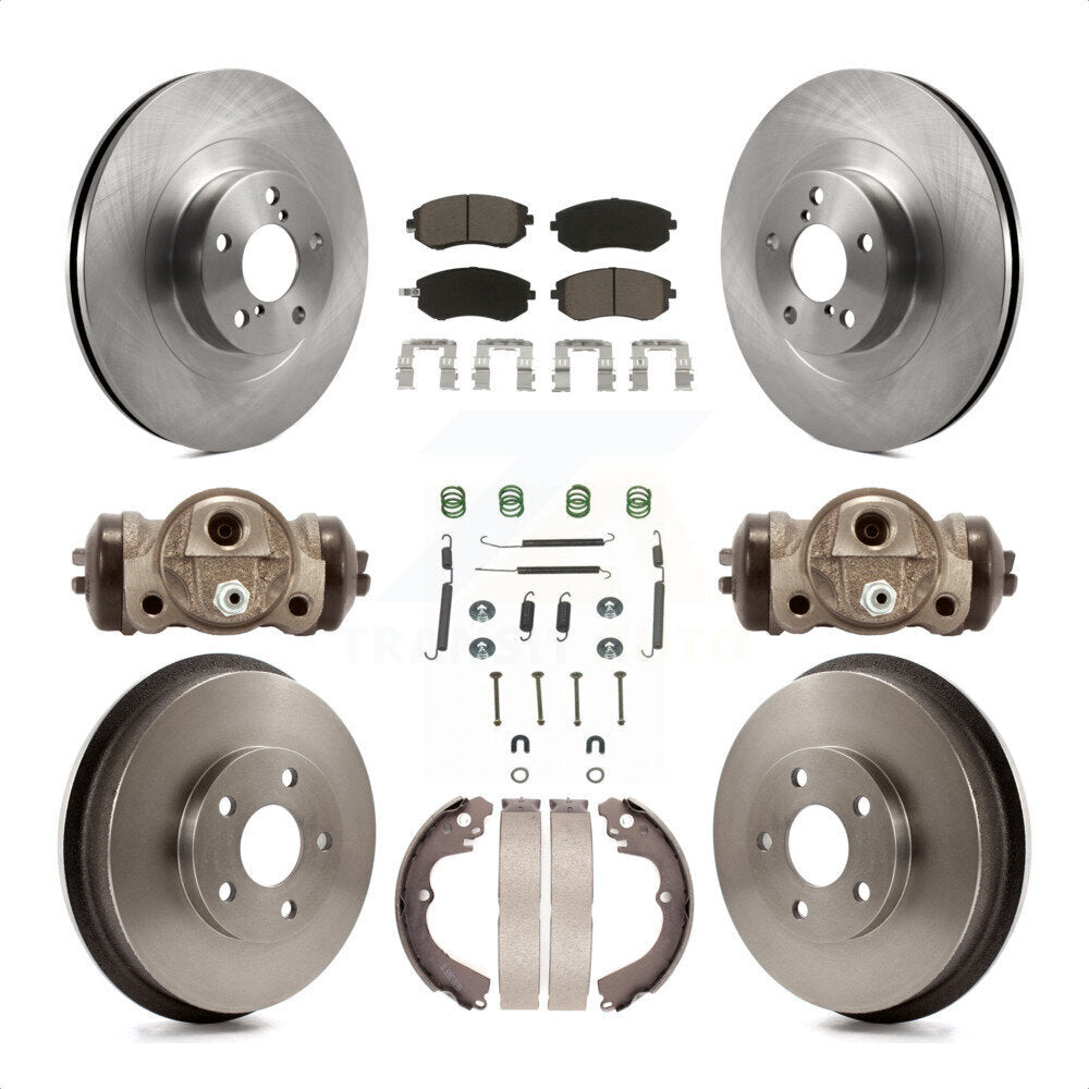 Front Rear Disc Brake Rotors Ceramic Pads And Drum Kit (9Pc) For Subaru Forester Impreza K8C-102874 by Transit Auto