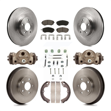 Front Rear Disc Brake Rotors Ceramic Pads And Drum Kit (9Pc) For Subaru Forester Impreza K8C-102874 by Transit Auto