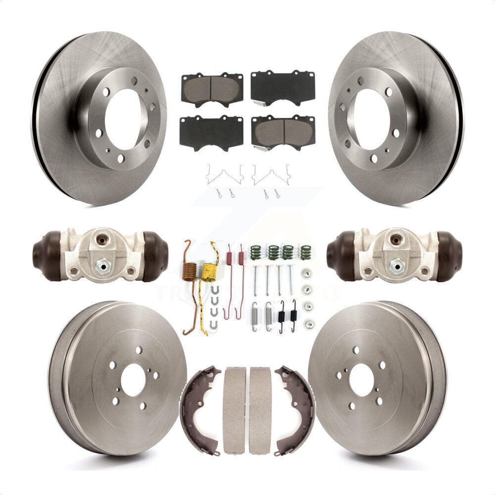 Front Rear Disc Brake Rotors Ceramic Pads And Drum Kit (9Pc) For 2015 Toyota Tacoma Base with RWD 2.7L With 6 Lug Wheels K8C-102899 by Transit Auto