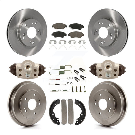 Front Rear Disc Brake Rotors Ceramic Pads And Drum Kit (9Pc) For 2006-2008 Honda Civic Hybrid K8C-102905 by Transit Auto