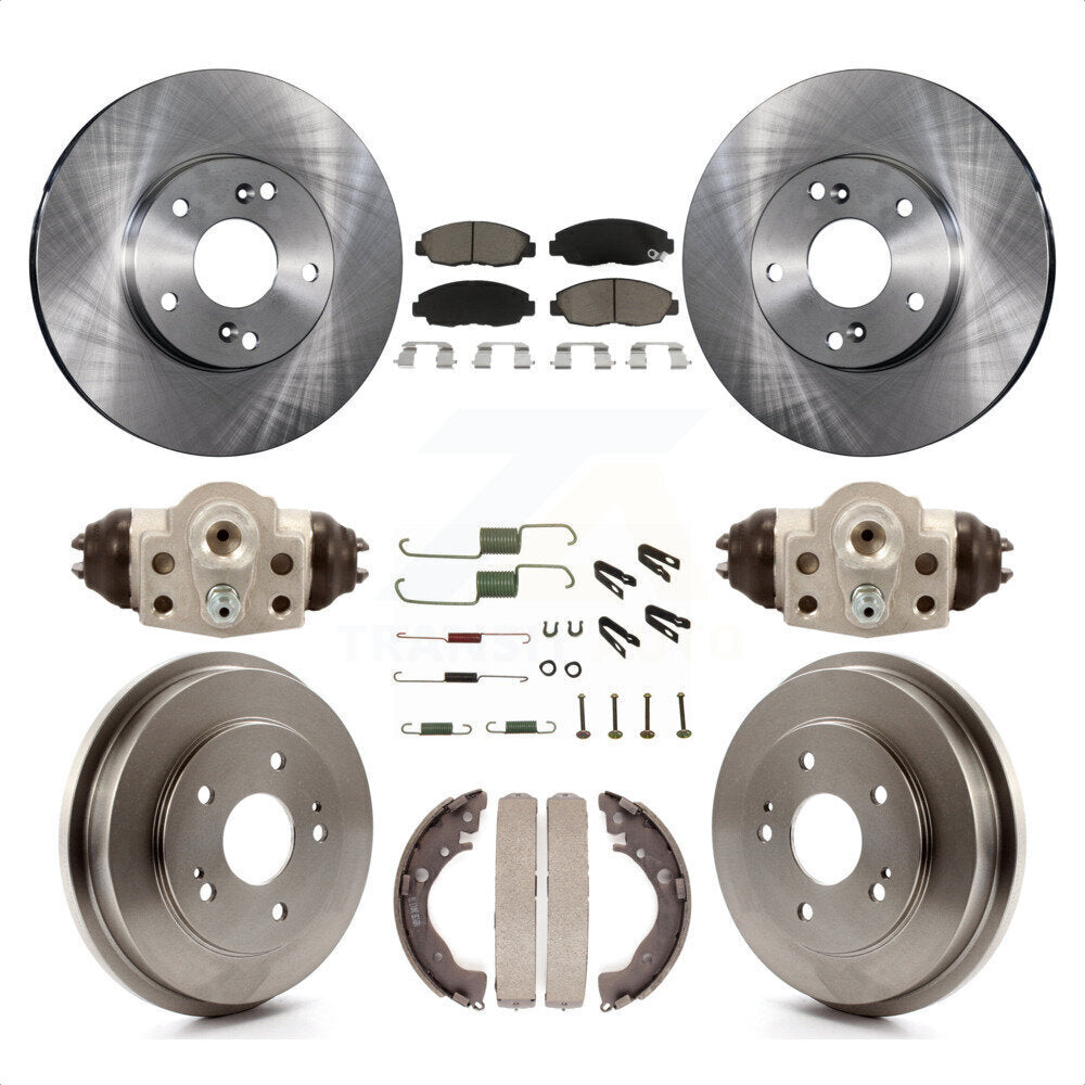 Front Rear Disc Brake Rotors Ceramic Pads And Drum Kit (9Pc) For 2011 Honda Civic GX K8C-102906 by Transit Auto