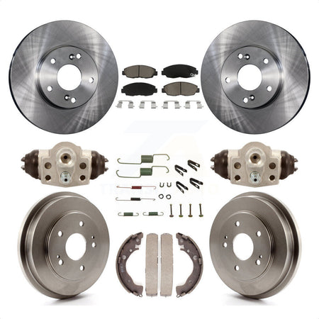 Front Rear Disc Brake Rotors Ceramic Pads And Drum Kit (9Pc) For 2011 Honda Civic GX K8C-102906 by Transit Auto