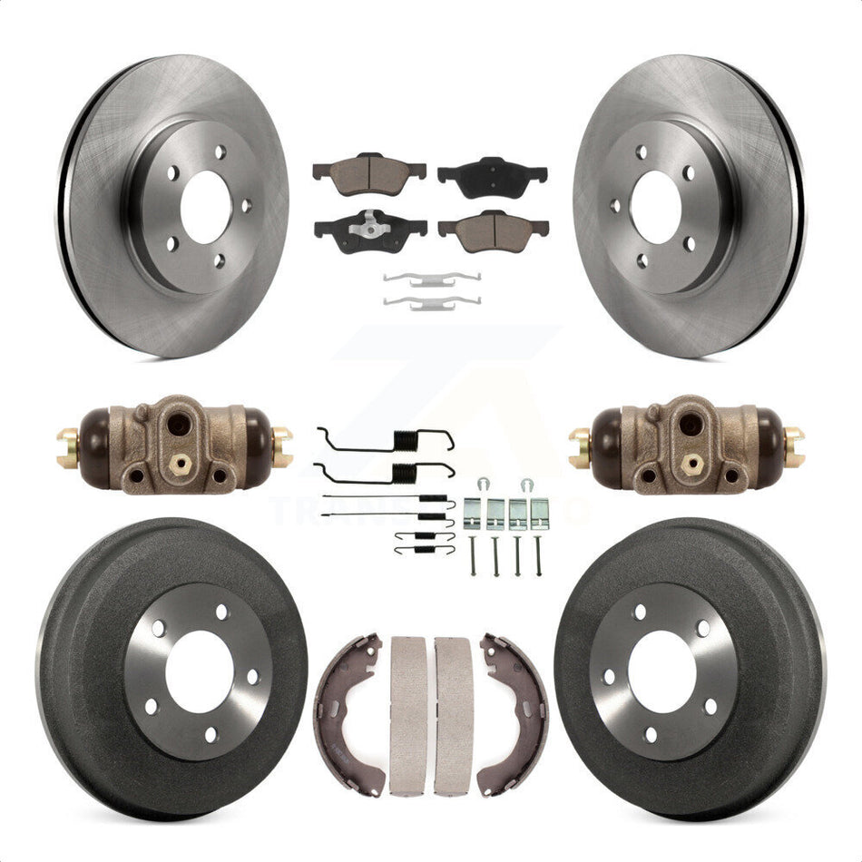 Front Rear Disc Brake Rotors Ceramic Pads And Drum Kit (9Pc) For Ford Escape Mercury Mariner K8C-102947 by Transit Auto