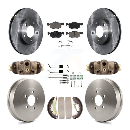 Front Rear Disc Brake Rotors Ceramic Pads And Drum Kit (9Pc) For 2007-2007 Ford Escape Mercury Mariner From 01/08/07 rear brakes K8C-102948 by Transit Auto