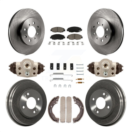 Front Rear Disc Brake Rotors Ceramic Pads And Drum Kit (9Pc) For Honda Insight K8C-102955 by Transit Auto