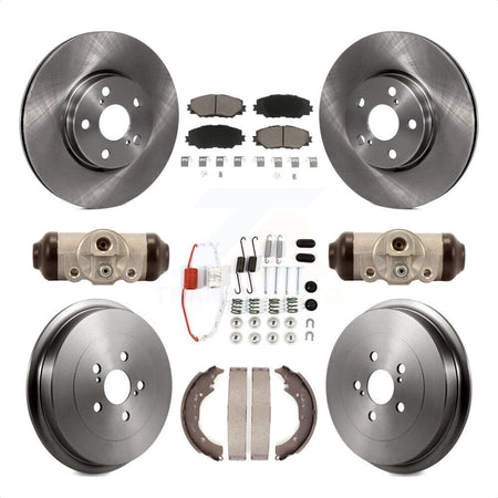 Front Rear Disc Brake Rotors Ceramic Pads And Drum Kit (9Pc) For 2009-2013 Toyota Corolla K8C-102961 by Transit Auto