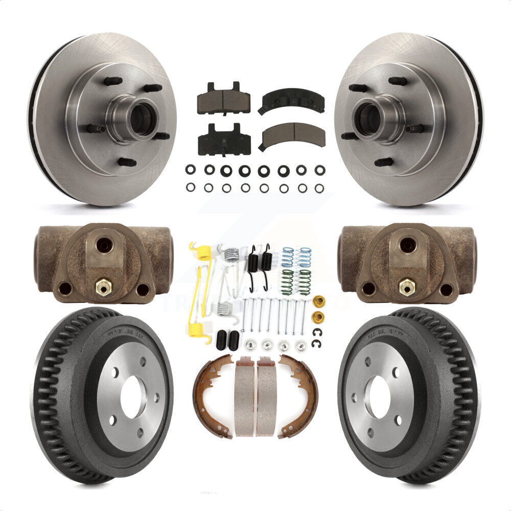 Front Rear Disc Brake Rotors Ceramic Pads And Drum Kit (9Pc) For 1994-1999 Dodge Ram 1500 RWD K8C-102978 by Transit Auto