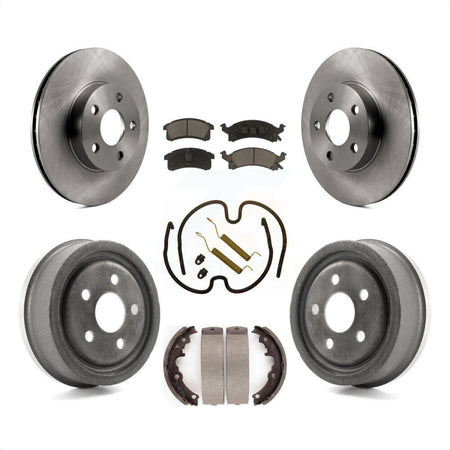 Front Rear Disc Brake Rotors Ceramic Pads And Drum Kit (7Pc) For 1996-1998 Pontiac Sunfire Except Vehicles Built USA Market K8C-103060 by Transit Auto