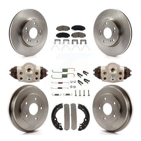 Front Rear Disc Brake Rotors Ceramic Pads And Drum Kit (9Pc) For 2013 Honda Civic Natural Gas K8C-103080 by Transit Auto