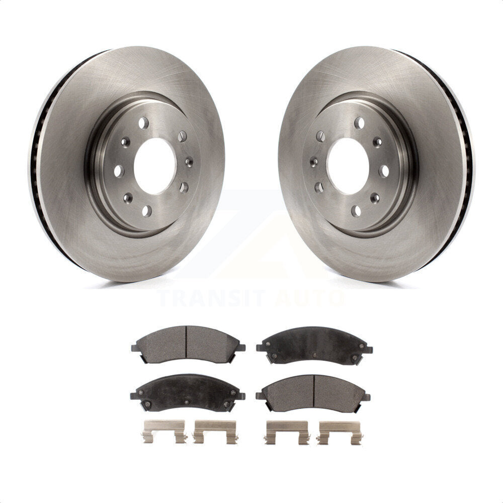 Front Disc Brake Rotors And Semi-Metallic Pads Kit For 2006-2007 Cadillac CTS Base With Sport Suspension 303mm Diameter Rotor K8F-100030 by Transit Auto