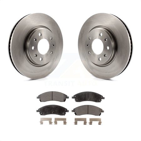 Front Disc Brake Rotors And Semi-Metallic Pads Kit For 2006-2007 Cadillac CTS Base With Sport Suspension 303mm Diameter Rotor K8F-100030 by Transit Auto