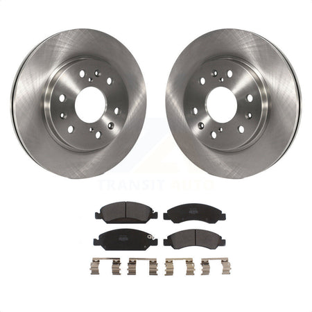 Front Disc Brake Rotor Semi-Metallic Pad Kit For Chevrolet Silverado 1500 GMC Sierra Tahoe Cadillac Yukon Suburban Escalade XL Classic XTS Avalanche ESV Express LD EXT Savana K8F-100048 by Transit Auto