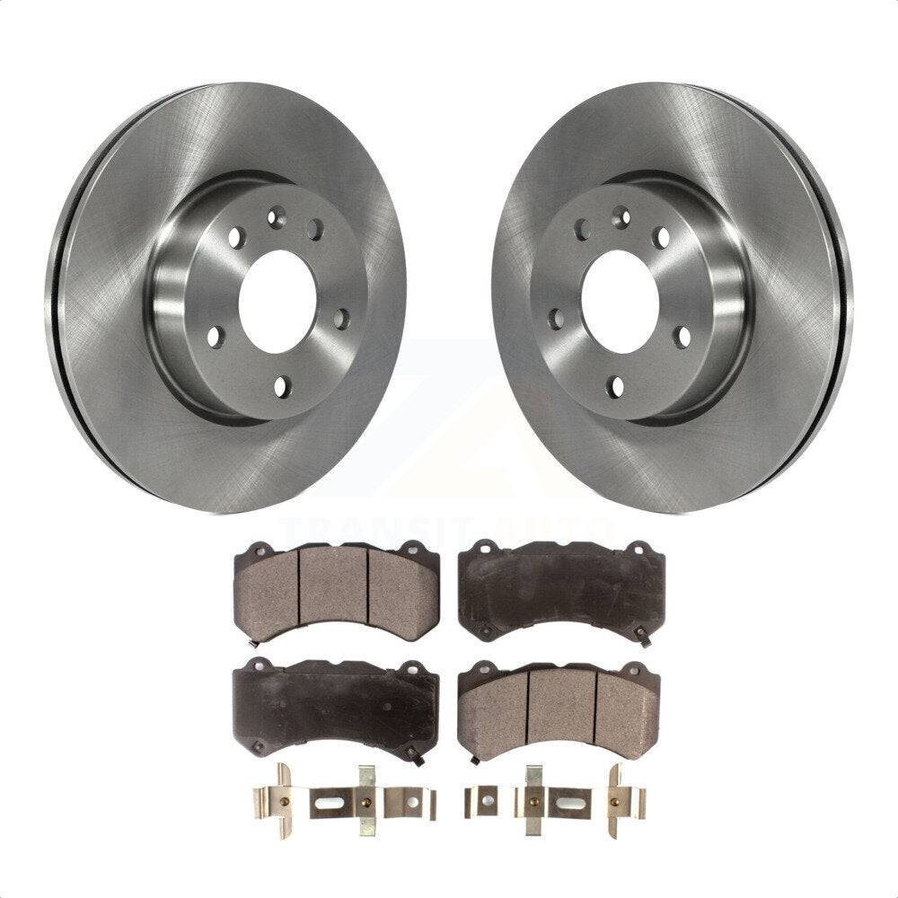 Front Disc Brake Rotors And Semi-Metallic Pads Kit For 2017 Cadillac ATS V With 300mm Diameter Rotor K8F-100090 by Transit Auto