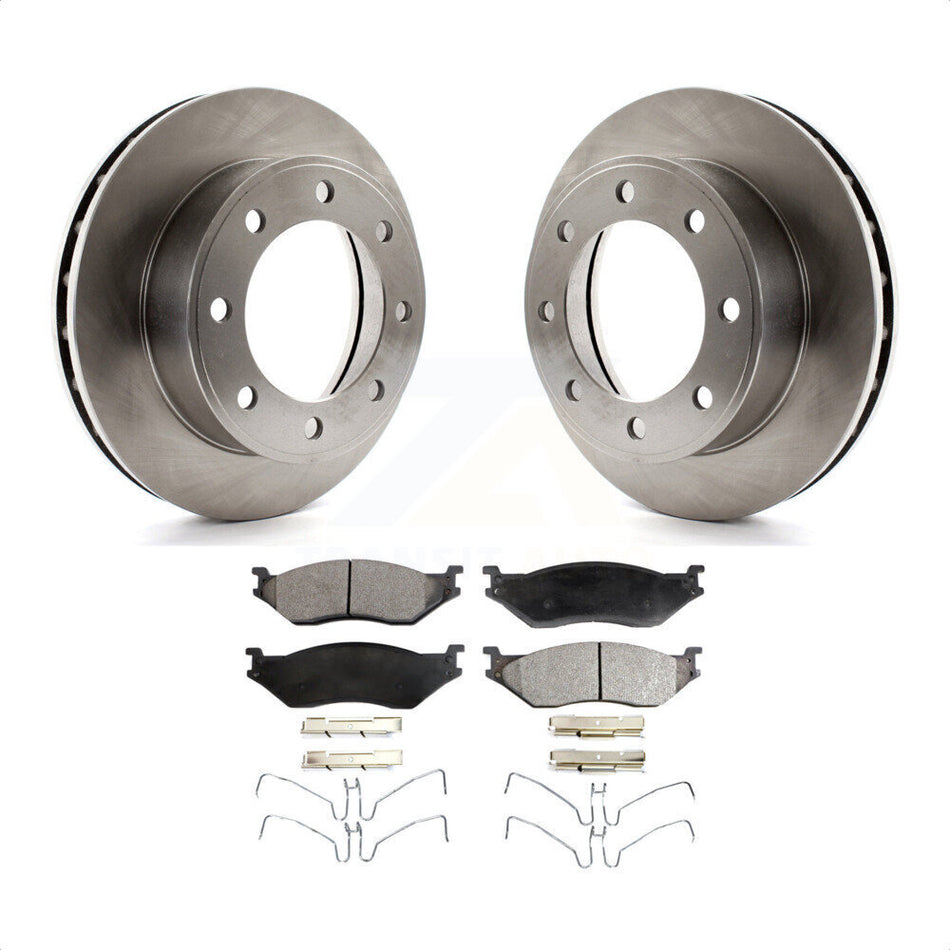 Front Disc Brake Rotors And Semi-Metallic Pads Kit For 1999-1999 Ford F-450 Super Duty F-550 With 13.03" Diameter Rotor To 03/22/99 K8F-100111 by Transit Auto