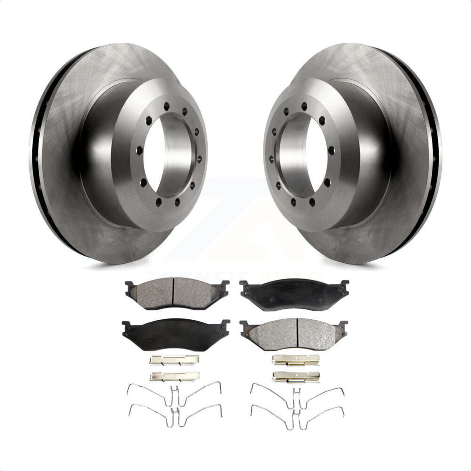 Front Disc Brake Rotors And Semi-Metallic Pads Kit For Ford F59 F-53 Motorhome Chassis F-59 Commercial Stripped K8F-100114 by Transit Auto