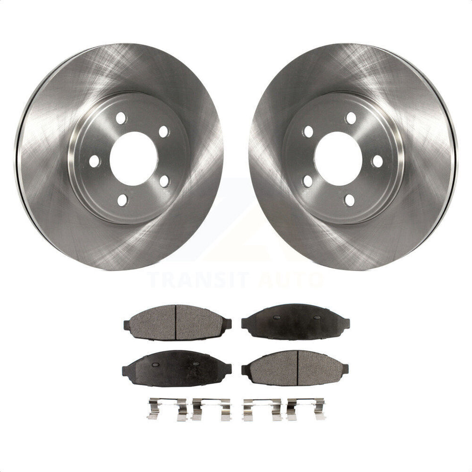 Front Disc Brake Rotors And Semi-Metallic Pads Kit For Ford Crown Victoria Mercury Grand Marquis Lincoln Town Car Marauder K8F-100129 by Transit Auto