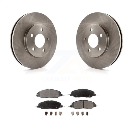 Front Disc Brake Rotors And Semi-Metallic Pads Kit For 2005-2010 Ford Mustang Base K8F-100141 by Transit Auto