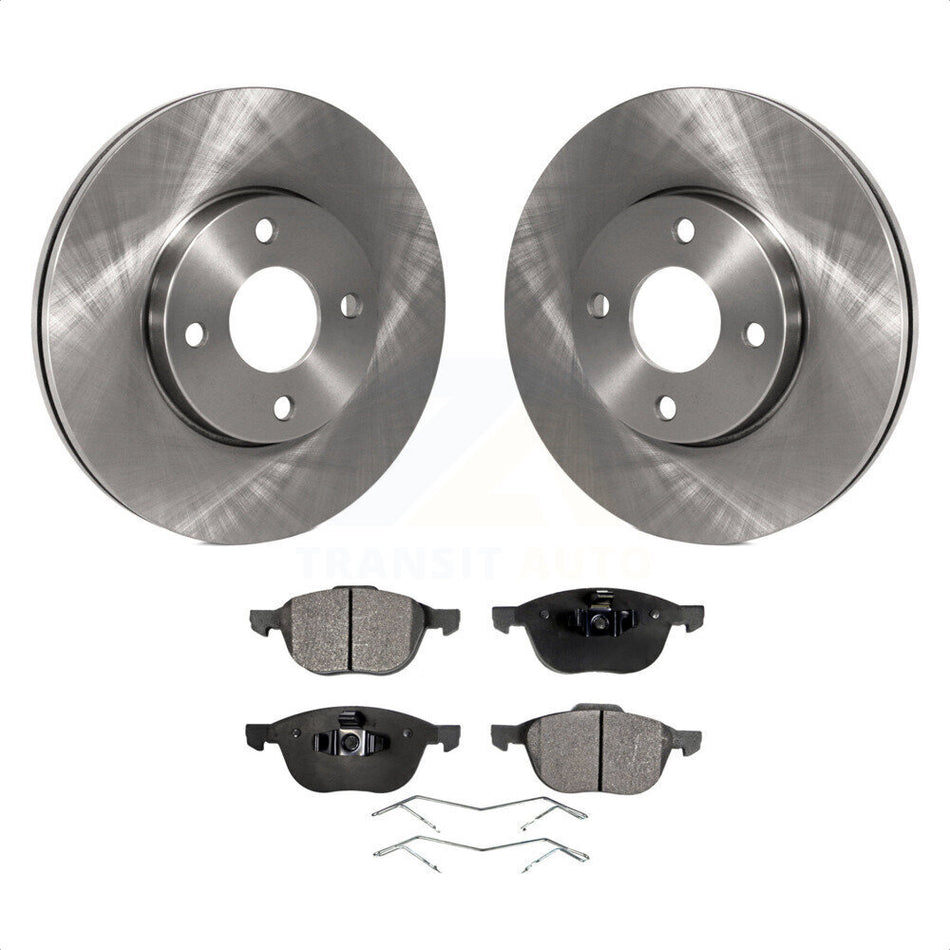 Front Disc Brake Rotors And Semi-Metallic Pads Kit For 2005-2007 Ford Focus K8F-100142 by Transit Auto