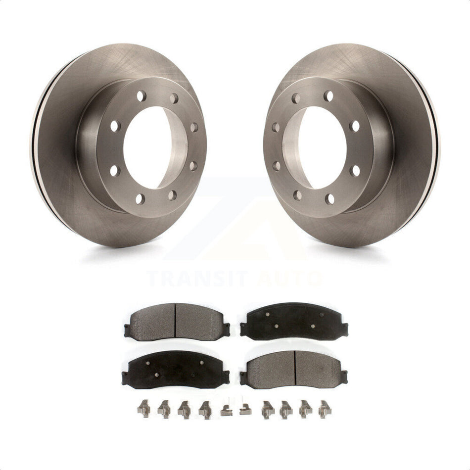 Front Disc Brake Rotors And Semi-Metallic Pads Kit For 2011 Ford F-350 Super Duty 4WD With Dual Rear Wheels K8F-100146 by Transit Auto