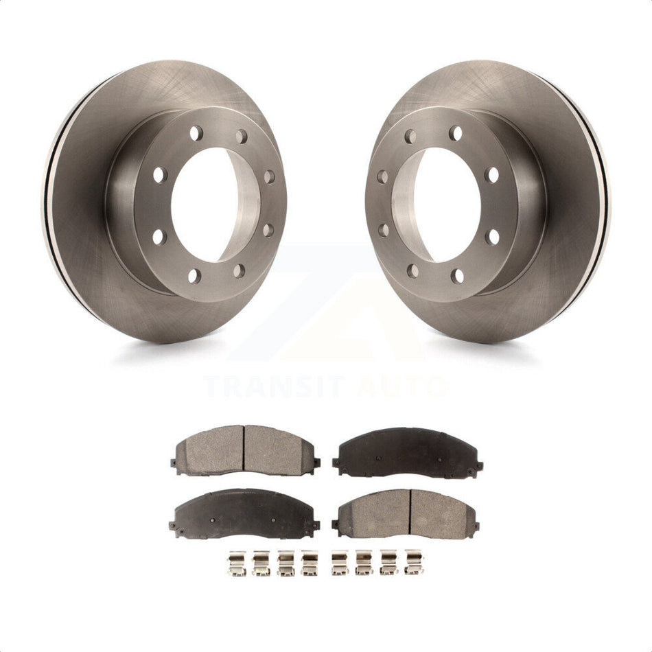 Front Disc Brake Rotors And Semi-Metallic Pads Kit For 2013 Ford F-350 Super Duty 4WD With Dual Rear Wheels K8F-100147 by Transit Auto