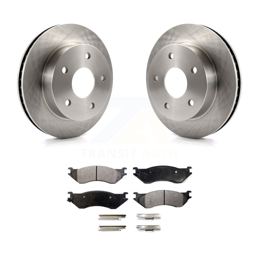 Front Disc Brake Rotors And Semi-Metallic Pads Kit For 2000-2001 Dodge Ram 1500 4WD K8F-100196 by Transit Auto