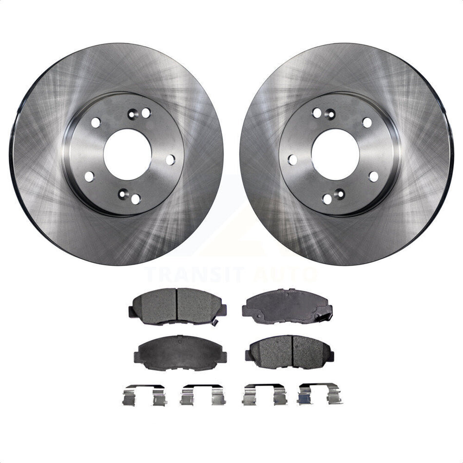 Front Disc Brake Rotors And Semi-Metallic Pads Kit For 2011 Honda Civic GX K8F-100300 by Transit Auto