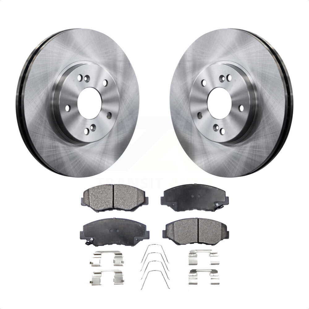 Front Disc Brake Rotors And Semi-Metallic Pads Kit For Honda Pilot Accord K8F-100318 by Transit Auto