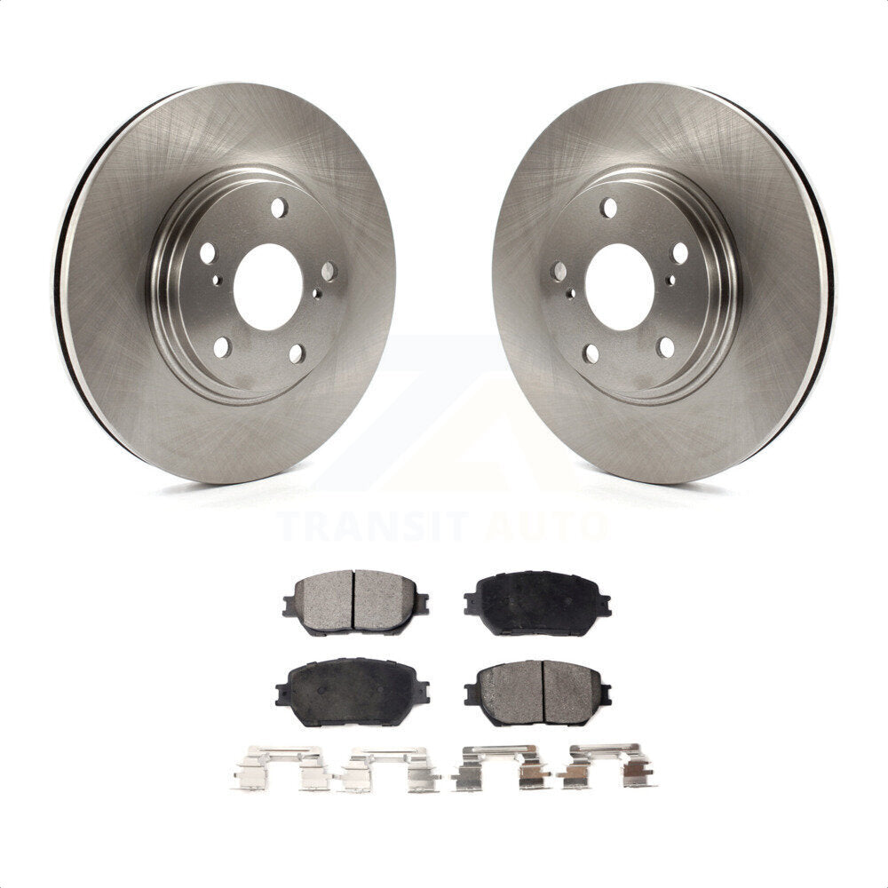 Front Disc Brake Rotors And Semi-Metallic Pads Kit For 2002-2004 Toyota Camry With 296mm Diameter Rotor Stepped Hat Design K8F-100326 by Transit Auto