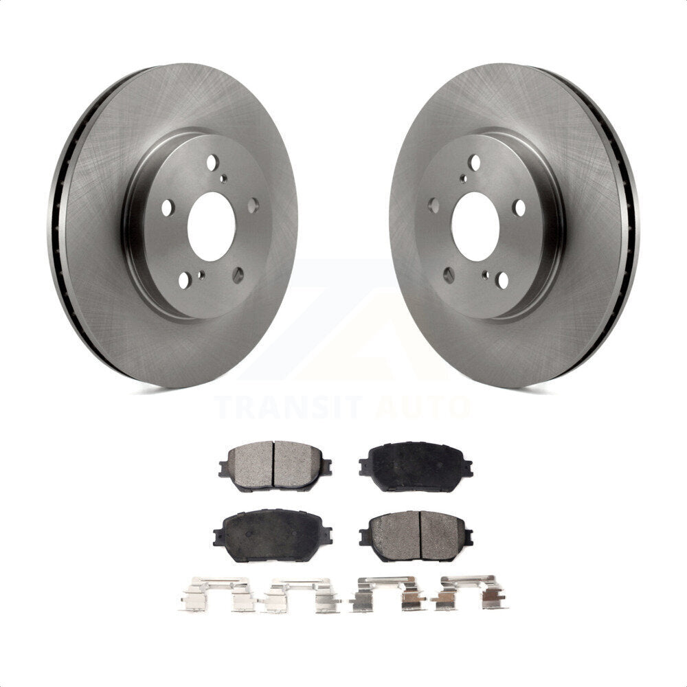 Front Disc Brake Rotors And Semi-Metallic Pads Kit For 2002-2004 Toyota Camry Straight Hat Design With 296mm Diameter Rotor K8F-100362 by Transit Auto