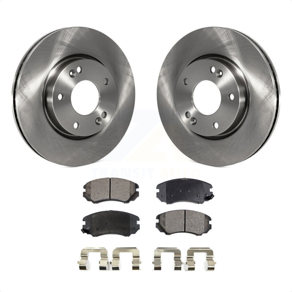 Front Disc Brake Rotors And Semi-Metallic Pads Kit For Hyundai Kia Sonata Soul Sportage Tucson Optima Tiburon Magentis K8F-100369 by Transit Auto