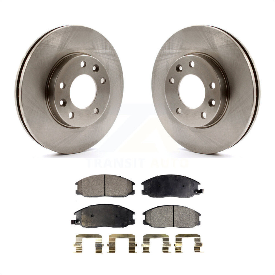 Front Disc Brake Rotors And Semi-Metallic Pads Kit For Kia Sedona K8F-100416 by Transit Auto