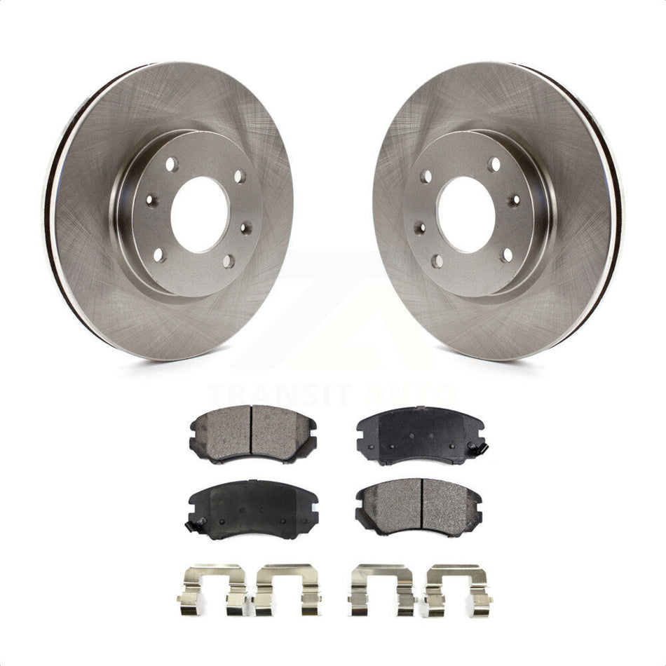 Front Disc Brake Rotors And Semi-Metallic Pads Kit For Hyundai Sonata Kia Optima Magentis K8F-100418 by Transit Auto