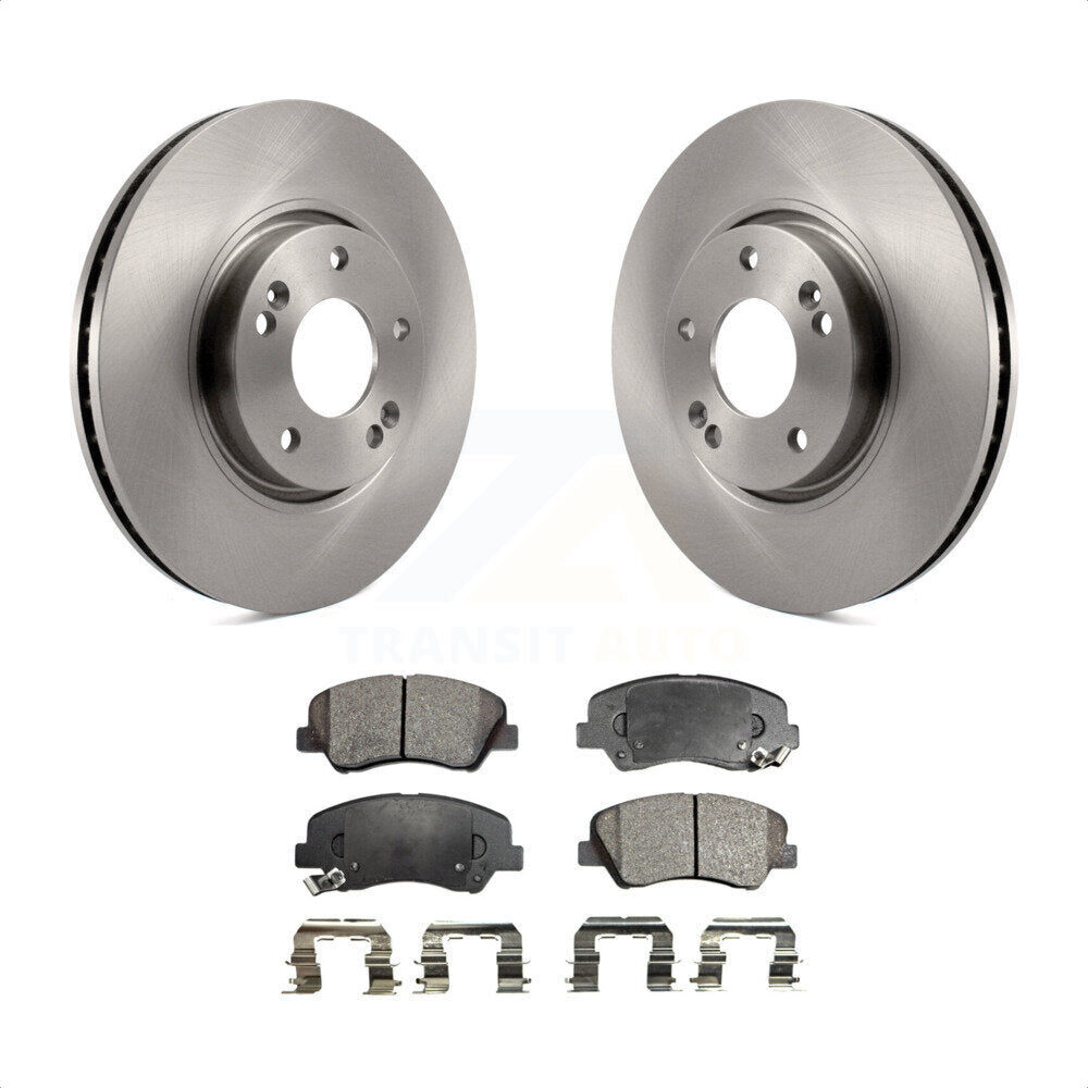 Front Disc Brake Rotors And Semi-Metallic Pads Kit For 2015 Hyundai Veloster Tech RE FLEX SE K8F-100455 by Transit Auto