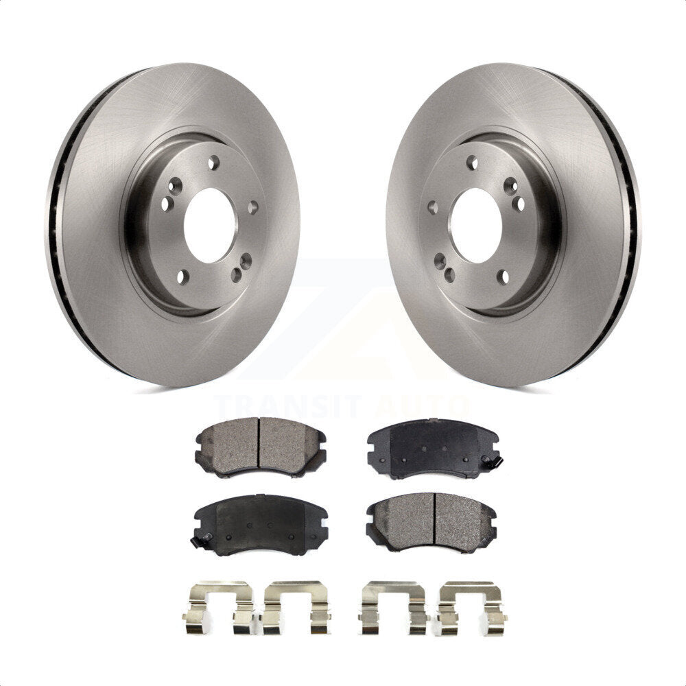 Front Disc Brake Rotors And Semi-Metallic Pads Kit For 2006-2010 Hyundai Sonata 3.3L K8F-100460 by Transit Auto