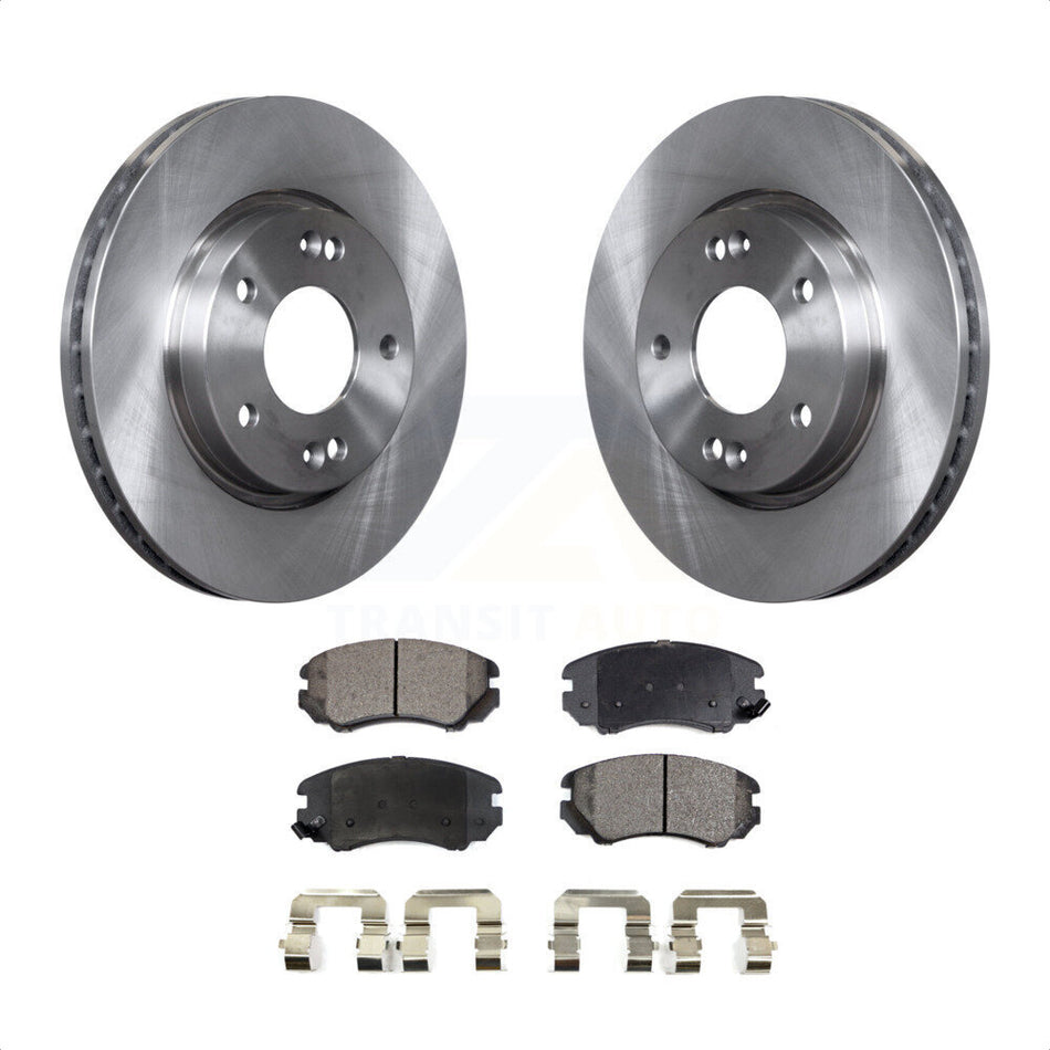 Front Disc Brake Rotors And Semi-Metallic Pads Kit For Hyundai Elantra K8F-100476 by Transit Auto