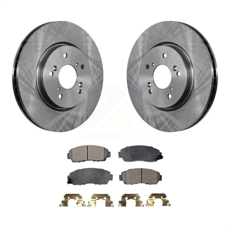 Front Disc Brake Rotors And Semi-Metallic Pads Kit For Honda CR-V Acura RDX Accord Crosstour K8F-100479 by Transit Auto