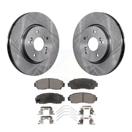 Front Disc Brake Rotors And Semi-Metallic Pads Kit For Honda CR-V Crosstour Accord K8F-100480 by Transit Auto