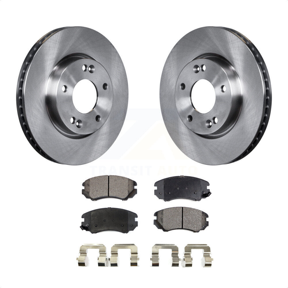 Front Disc Brake Rotors And Semi-Metallic Pads Kit For 2010-2011 Kia Soul 2.0L K8F-100555 by Transit Auto